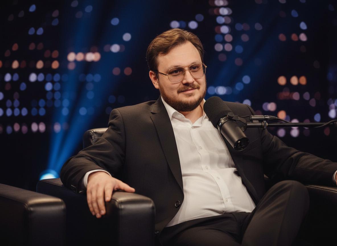 Владислав Теслюк во время разговора о бизнесе и технологиях